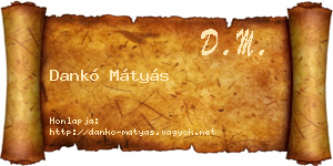 Dankó Mátyás névjegykártya
